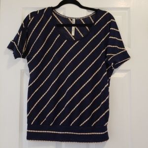 Blue and khaki blouse